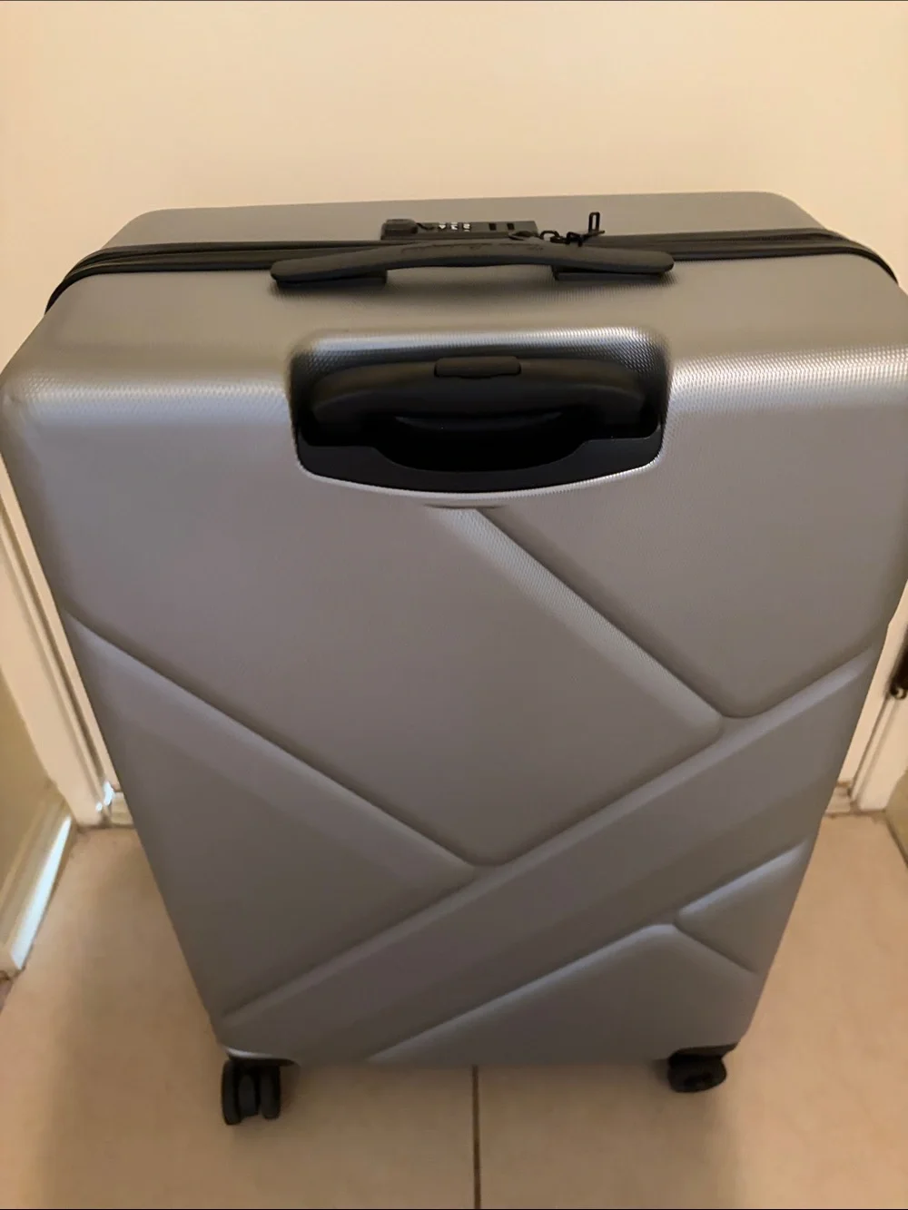 Lamborghini Silver Textured Hardshell Spinner Luggage